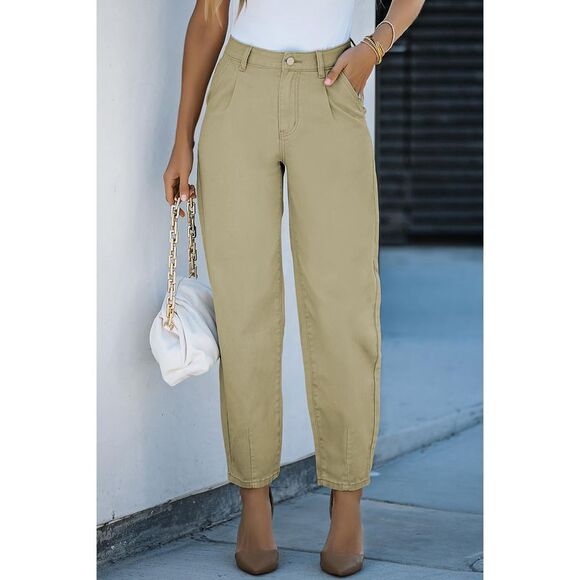 Azura Exchange  Solid High Waist Casual Pants - Picture 5 of 8